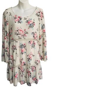 Forever 21 BOHEMIAN Floral Babydoll Cottagecore DRESS S